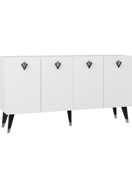 8208-32DD KB150 Konsol, Tv Ünitesi Beyaz-Gümüş-Siyah modelleri