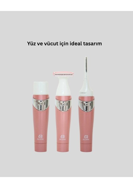 3 Başlıklı Yüz ve Vücut Tüy Temizleme Cihazı Pembe fırsatları