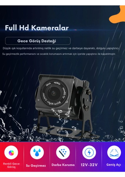 10.1 Inç 4 Kameralı Döngüsel Kayıtlı,dokunmatik ve Tuşlu Araç Kamera Monitör Seti modelleri