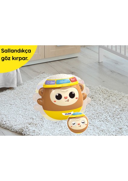 Projeksiyonlu Sesli Sevimli Müzikli Maymun Davul Bebek Oyuncağı modelleri