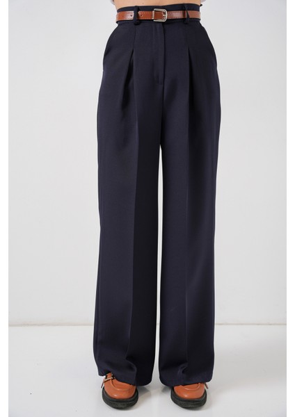 Kadın Yüksek Bel Palazzo Pantolon 30051 - Lacivert fırsatları