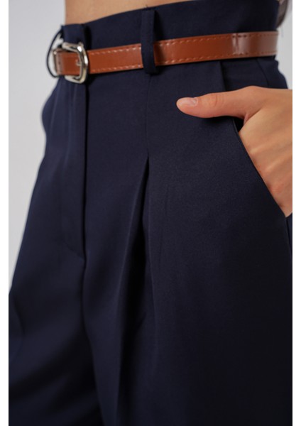 Kadın Yüksek Bel Palazzo Pantolon 30051 - Lacivert indirimleri