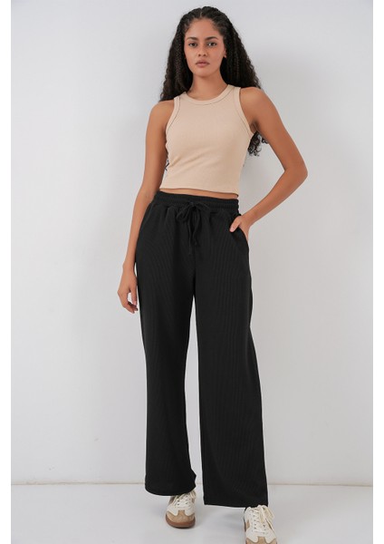 Kadın Fitilli Pantolon 30053 - Siyah modelleri