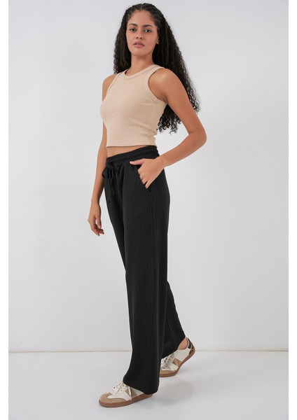 Kadın Fitilli Pantolon 30053 - Siyah fırsatları