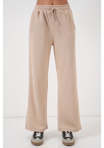 Kadın Fitilli Pantolon 30053 - Bej fiyatları