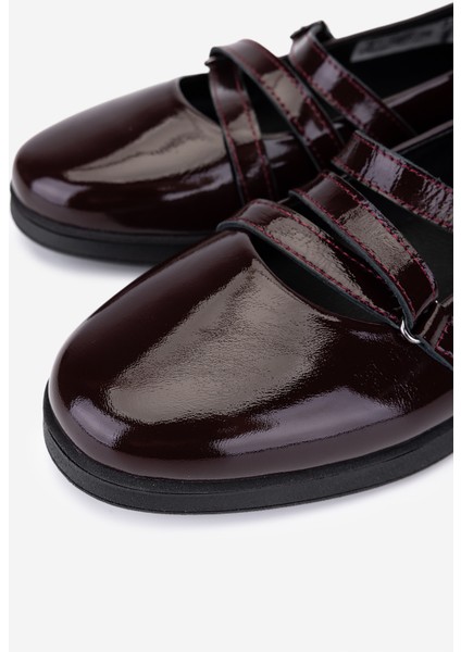 Kadın Hakiki Deri Bordo Rugan Babet Ayakkabı 1065 26300 Bn Ayk SK25-26 Bordo Krsk Rgn modelleri