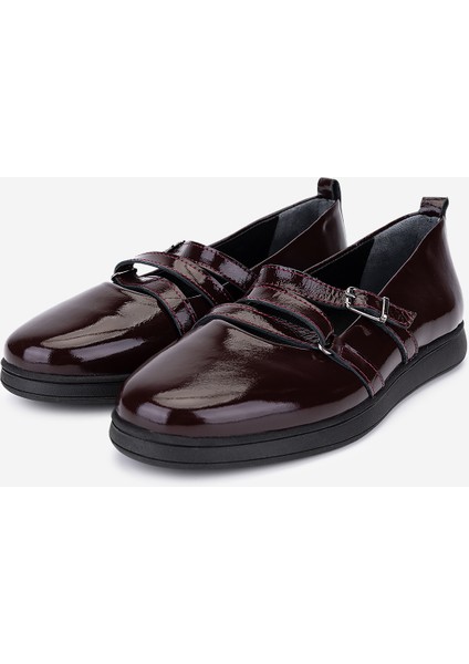 Kadın Hakiki Deri Bordo Rugan Babet Ayakkabı 1065 26300 Bn Ayk SK25-26 Bordo Krsk Rgn indirimleri