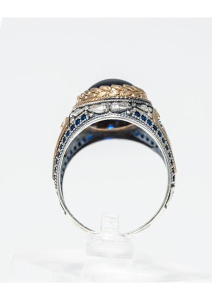 Safir Taşlı 925 Ayar Gümüş Erkek Yüzük – Ihtişam ve Asaletin Simgesi fırsatları