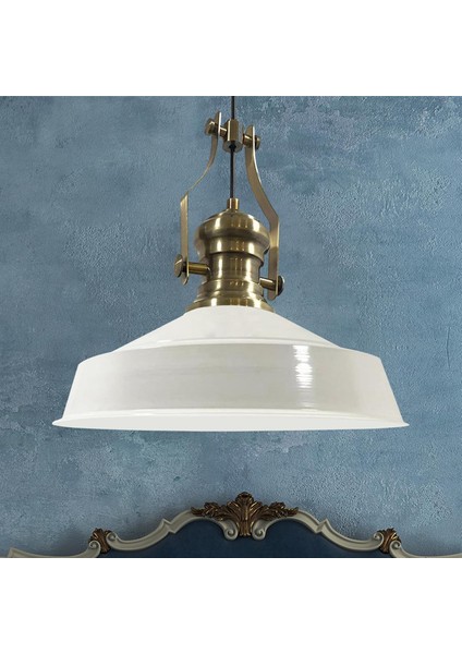 Asaletli Tekli Beyaz Iç Beyaz Avize Yeni Eskitme Başlık Retro Sarkıt Lamba Cafe Salon Avizeleri