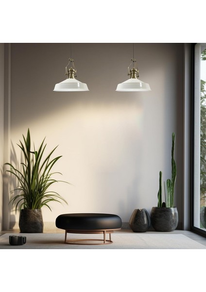 Asaletli Tekli Beyaz Iç Beyaz Avize Yeni Eskitme Başlık Retro Sarkıt Lamba Cafe Salon Avizeleri