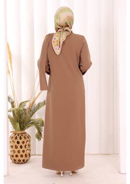 Tek Omuz Gold Toka Detaylı Tunik Pantolon Takım 8698 Kahverengi fırsatları