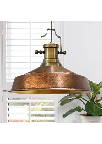Bakır Asaletli Eskitme Başlık Retro Sarkıt Lamba Restoran Salon Aydınlatma