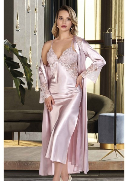 Gecelik Sabahlık 2li Saten Takım 5/1/9/2