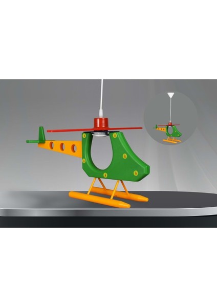 3 Renk Seçenekli Çocuk ve Bebekler Için Helikopter Avize
