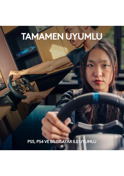 Logitech G G923 Ps5, Ps4 ve Pc ile Uyumlu Yarış Direksiyonu ve Pedalları - Siyah modelleri