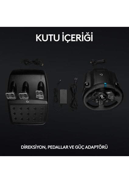 Logitech G G923 Ps5, Ps4 ve Pc ile Uyumlu Yarış Direksiyonu ve Pedalları - Siyah