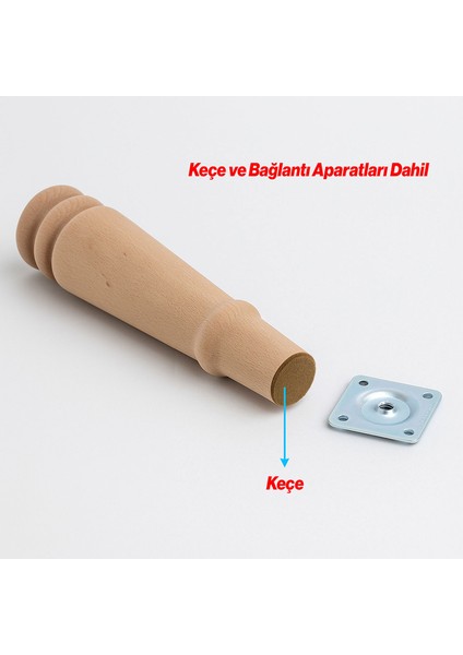 Boyasız Doğal Ahşap Ayak 4 Adet Set Silindir Mobilya Koltuk Kanepe Ayağı Aparat Dahilbohem 20 cm fırsatları
