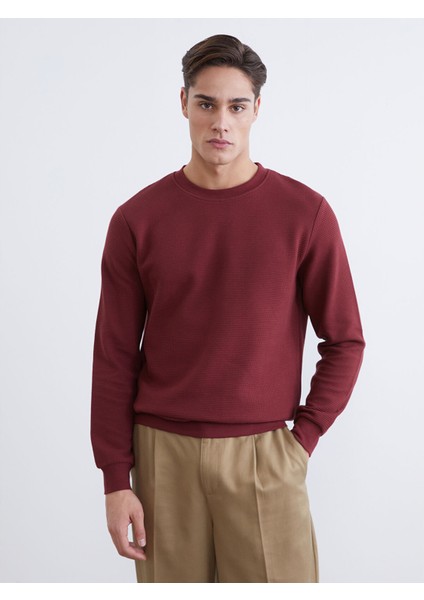 Yeni Sezon Bisiklet Yaka Dokulu Erkek Sweatshirt