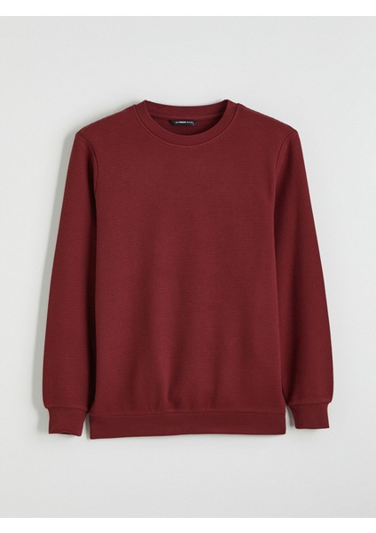 Yeni Sezon Bisiklet Yaka Dokulu Erkek Sweatshirt indirimleri