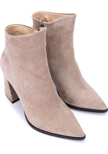 Kadın Hakiki Deri Taş Süet Topuklu Bot 492 50559 Bn Bot SK25-26 Tas Suet fiyatları