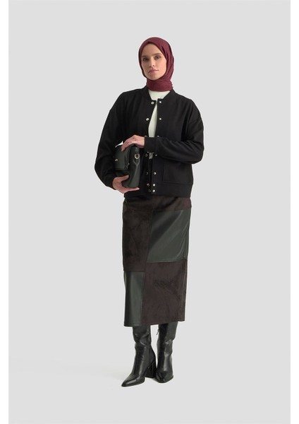 Zımbalı Örme Ceket 25KD4032 Siyah fiyatları