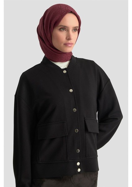 Zımbalı Örme Ceket 25KD4032 Siyah fırsatları