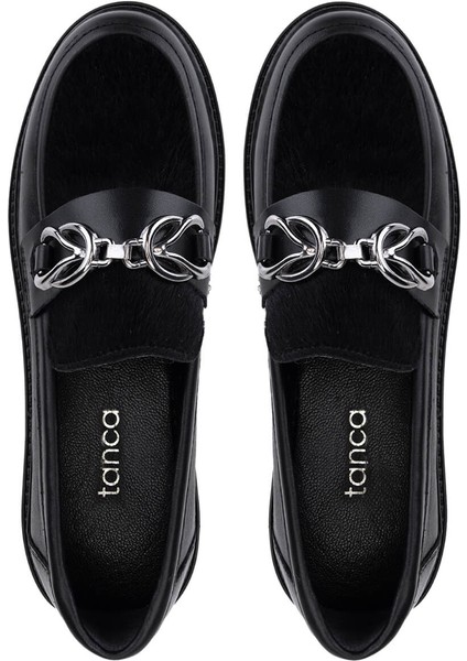 Kadın Deri & Tekstil Siyah Loafer Ayakkabı 817 9876 Bn Ayk SK25-26 Syh Dr/tay Prlk Dr indirimleri