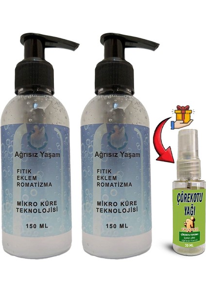 Ağrısız Yaşam Jeli 2 Adet Mikro Küre Teknolojisi 150 ml Ağrılarınıza Teskin Jeli + Çörek Otu Yağı