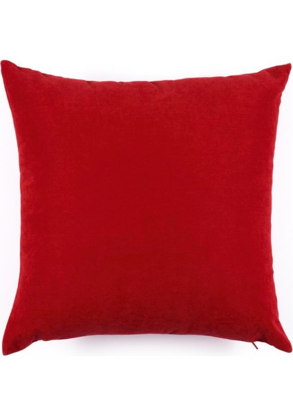 Soft Goblen Kırlent - Kırmızı - 45X45 cm