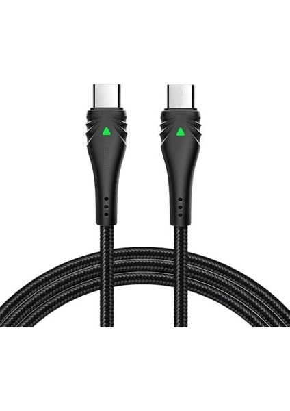 Mc Dodo Type-C To Type-C Pd Qc4.0 Ledli Örgü Kablo 2m 3A Siyah modelleri