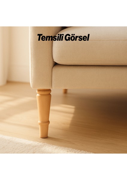 Doğal Ahşap Ayak Boyasız Ham Silindir Mobilya Koltuk Kanepe Ayağı Metal Aparat Dahil Bohem 20 cm modelleri