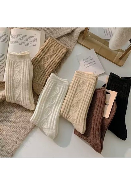 6'lı Kışlık Kalın Alpaka Yün Kabartma Detaylı Soket Çorap Set fiyatları