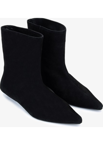 Kadın Hakiki Deri Siyah Süet Düz Bot 1168 8157 Bn Bot SK25-26 Sıyah Suet fiyatları