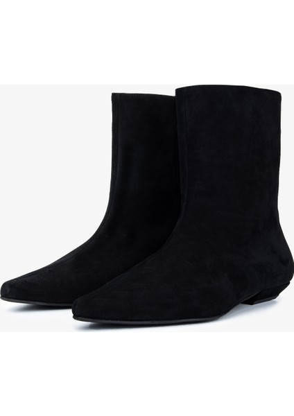 Kadın Hakiki Deri Siyah Süet Düz Bot 1168 8157 Bn Bot SK25-26 Sıyah Suet fırsatları