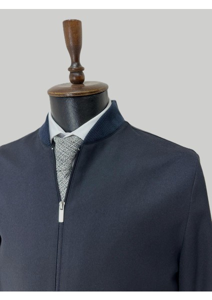 Lacivert Fermuarlı Spor Ceket – Modern Fit modelleri