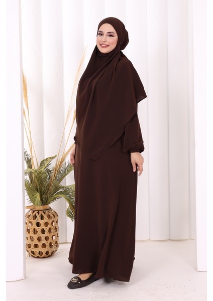 Sufleli Elbise Takım 6044 Kahverengi modelleri