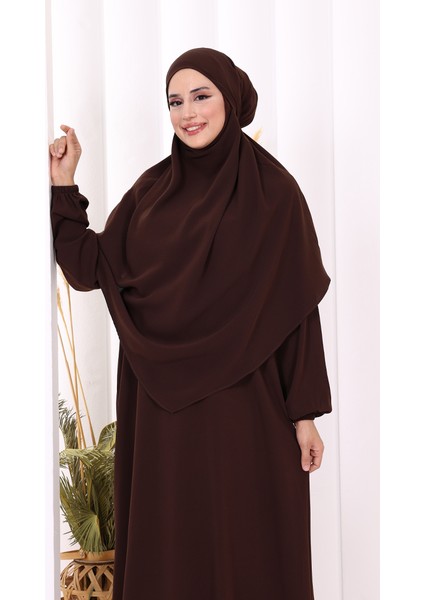 Sufleli Elbise Takım 6044 Kahverengi indirimleri