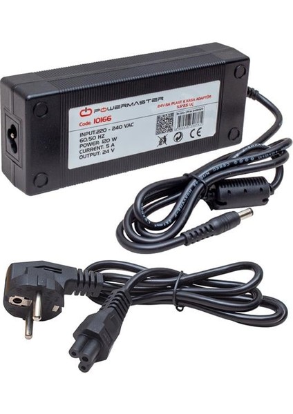 PM-10166 24 Volt - 5 Amper - 120 Watt 5.5*2.5 mm Uçlu Plastik Kasa Masaüstü Adaptör