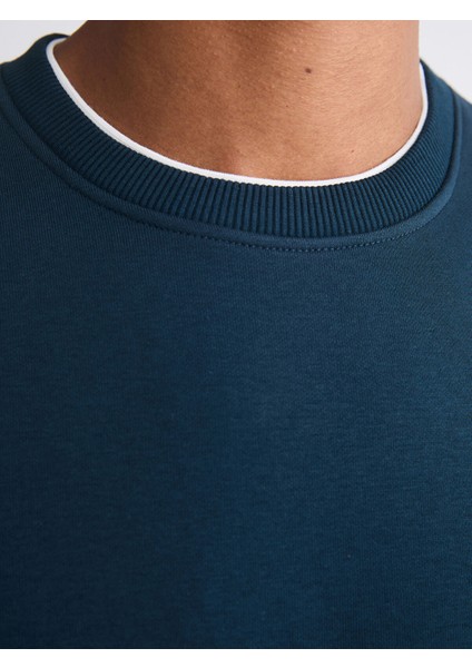 Yeni Sezon Bisiklet Yaka Erkek Kalın Sweatshirt modelleri