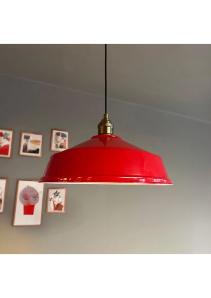 Carmelo Kırmızı Tekli Avize Eskitme Lale Başlık Retro Sarkıt Lamba Restoran Salon Aydınlatma modelleri