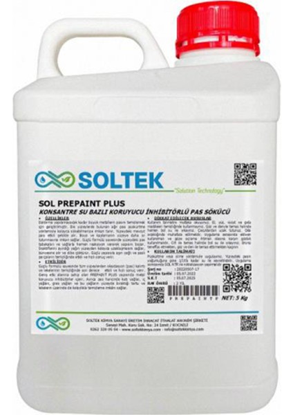 Inşaat Demiri Pas Sökücü Kimyasal- Sol Prep Plus - 5 kg - Soltek Kimya