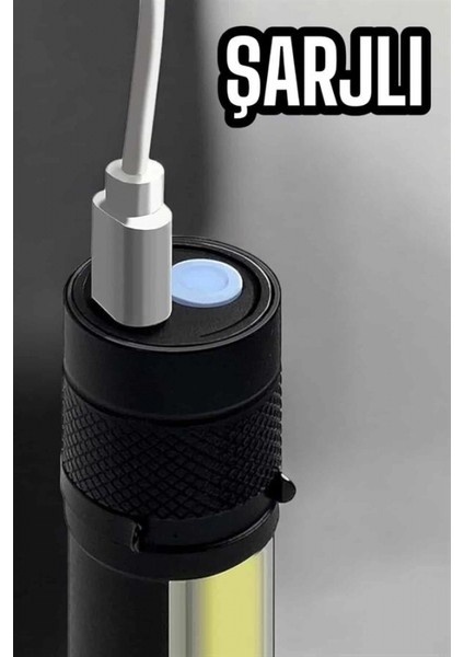 El Feneri LED USB Şarjlı Zoom Mini LED Işık Acil Durum Feneri indirimleri