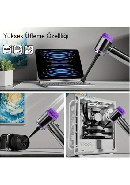 Içi Şarjlı Süpürge, Çok Amaçlı Süpürge, 15000 Pa Yüksek Emiş Gücü, 7 Farklı Kullanılabilir Başlık, 2000 Mah Batarya, 3 Kademeli Güç Modu, Yüksek Çekiş ve Üfleme, Vakumlu Araç Içi Süpürge (Yeşil) fiyatları