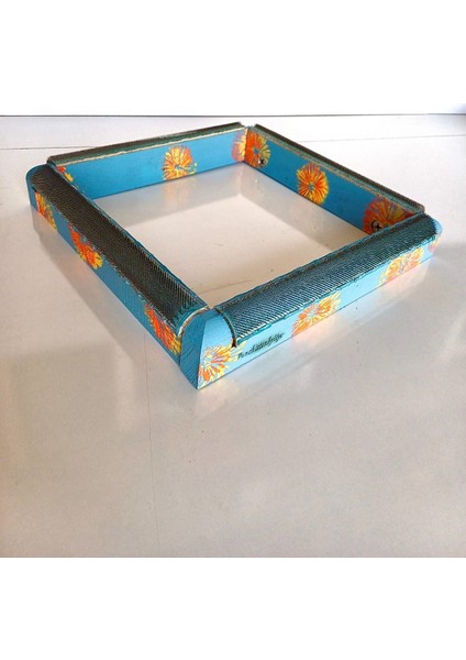 25X25 cm Çiçekli Sihirli Punch(Panç) (Kasnak Kılıf Hediyeli) Telli/iğneli Ahşap Nakış KASNAK25X25 cm modelleri