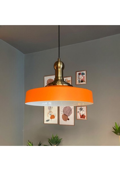 Açe Turuncu Tekli Eskitme Uzun Tokmak Başlık Avize Retro Sarkıt Ofis Showroom Salon Mutfak Avizeleri fiyatları