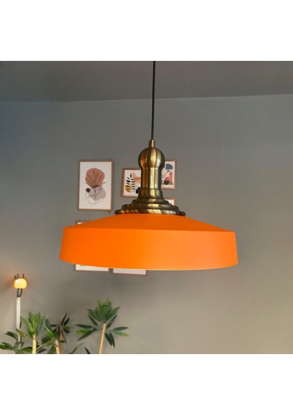 Açe Turuncu Tekli Eskitme Uzun Tokmak Başlık Avize Retro Sarkıt Ofis Showroom Salon Mutfak Avizeleri indirimleri