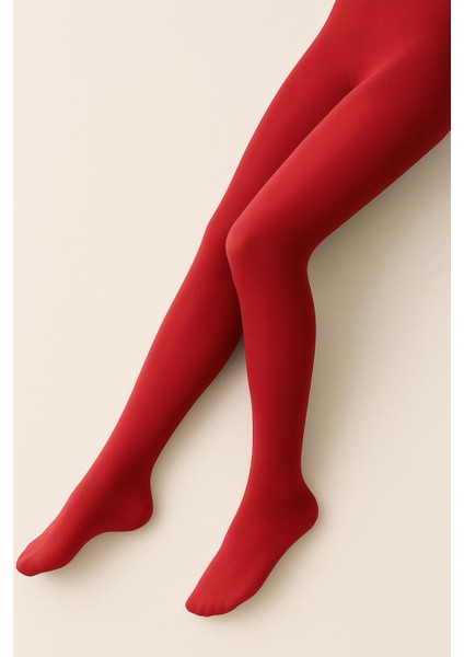 Mercan Rengi Kız Çocuk Termal Içi Ince Polar Külotlu Çorap