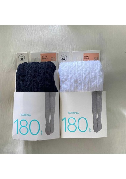 Kız Çocuk 2'li 180 Den Kalın Desenli Karına Okul Külotlu Çorap ( 2 Adet Çocuk Külotlu Çorap )