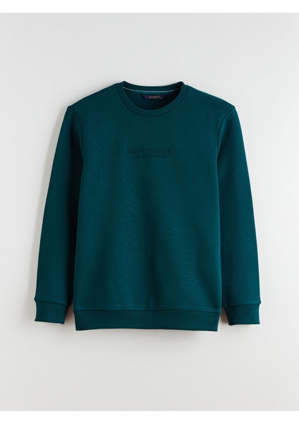 Yeni Sezon Bisiklet Yaka Baskılı Erkek Kalın Sweatshirt indirimleri