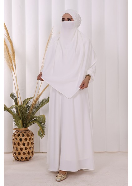 Sufleli Elbise Takım 6044 Ekru